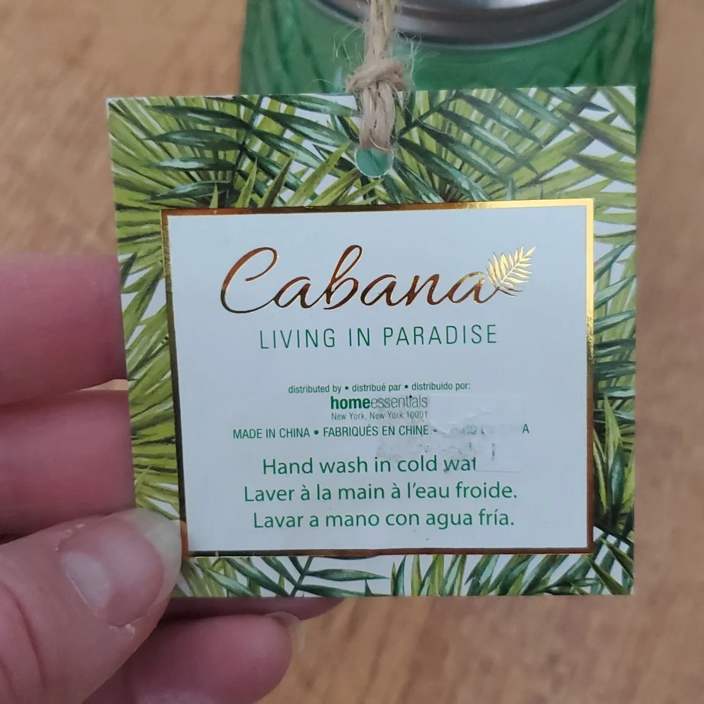 Cabana NWT‎ Green Scored Glass Pineapple Sipper Jar